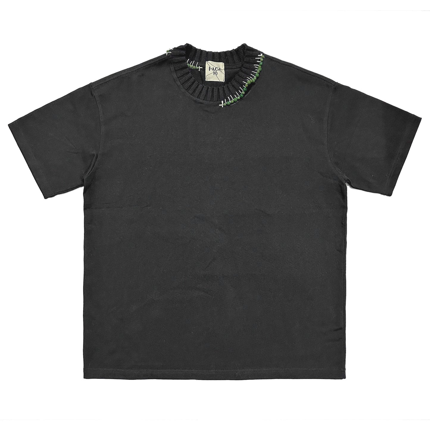 Hand Stitched Wool Collar Top