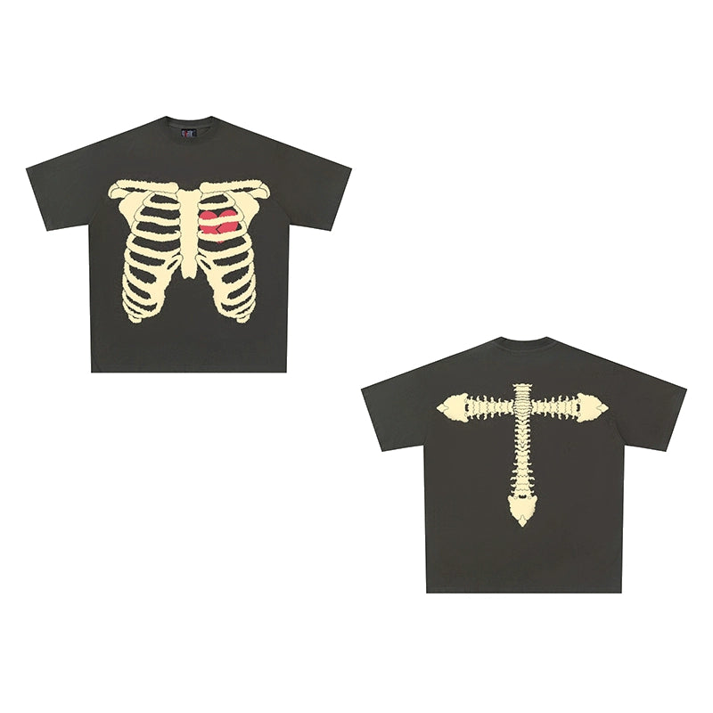 Mourning Bone Spine Skull Vintage T-Shirt