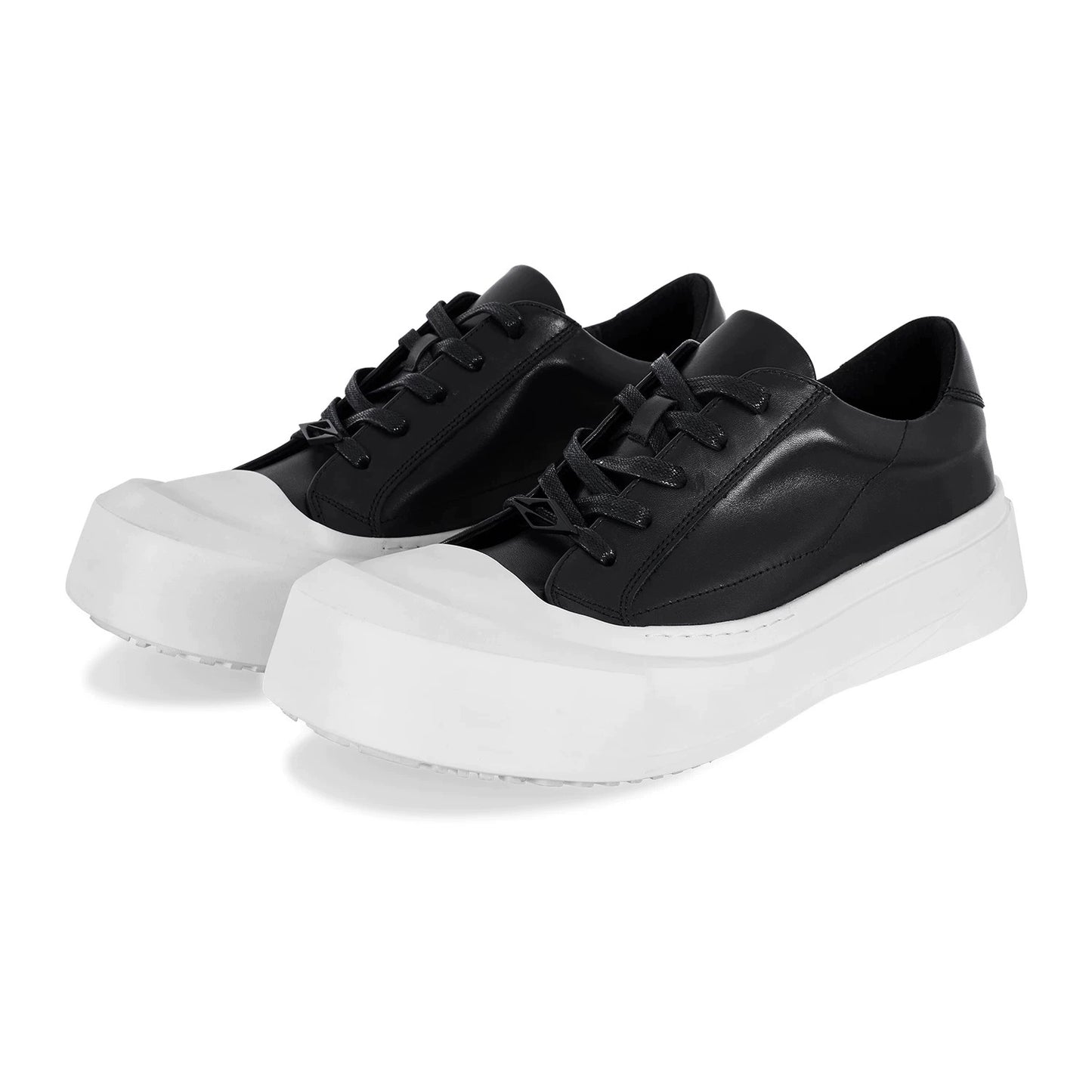 Arc Moon Cowhide Dirty White Board Shoes