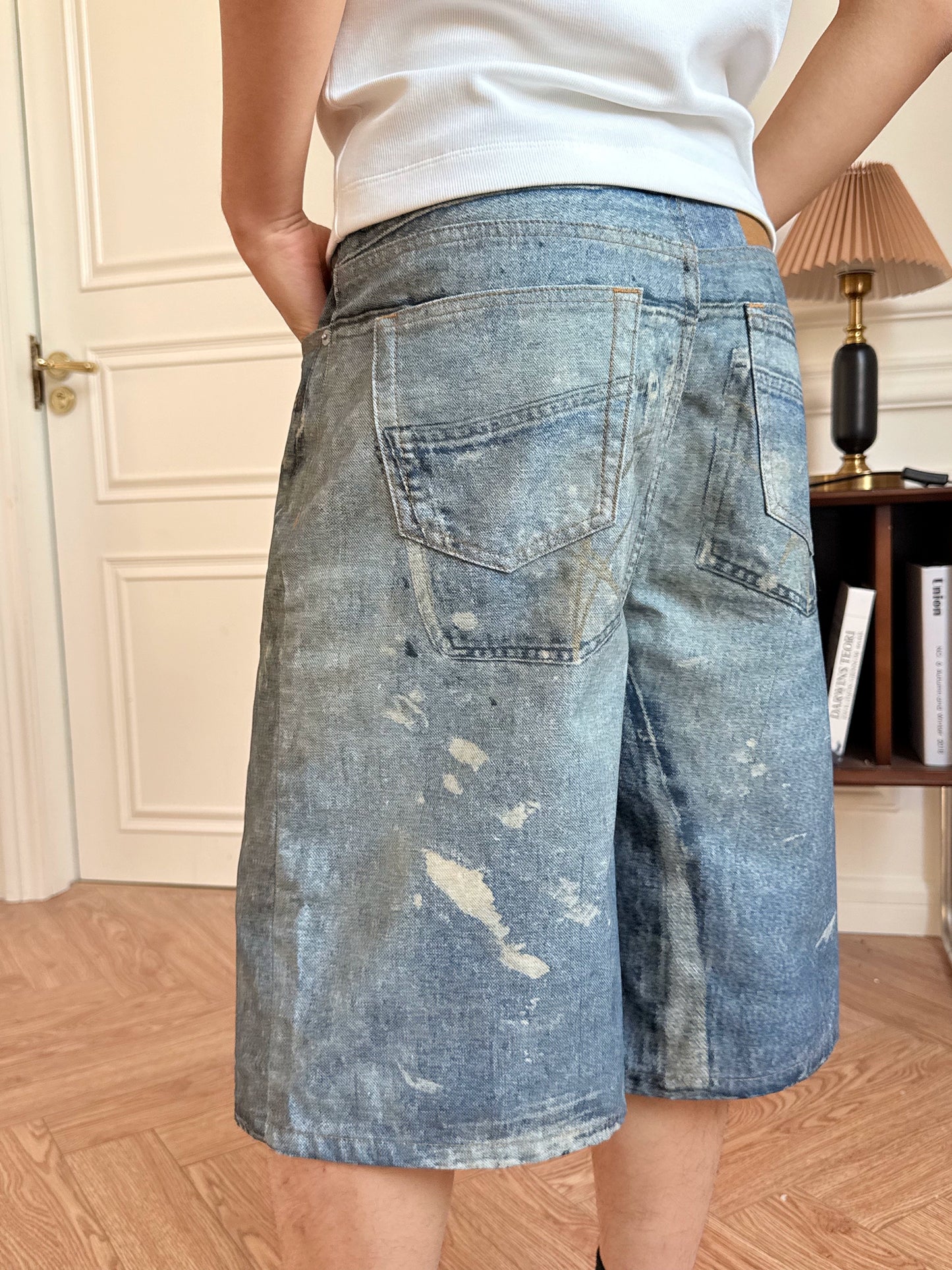 Untold Graffiti Design Denim Shorts