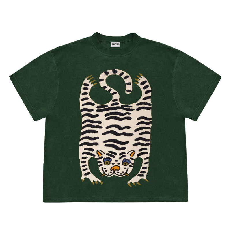 Mottled's mottled designer studio, American heavyweight artist series, illustrations, short-sleeved, niche dropped shoulders