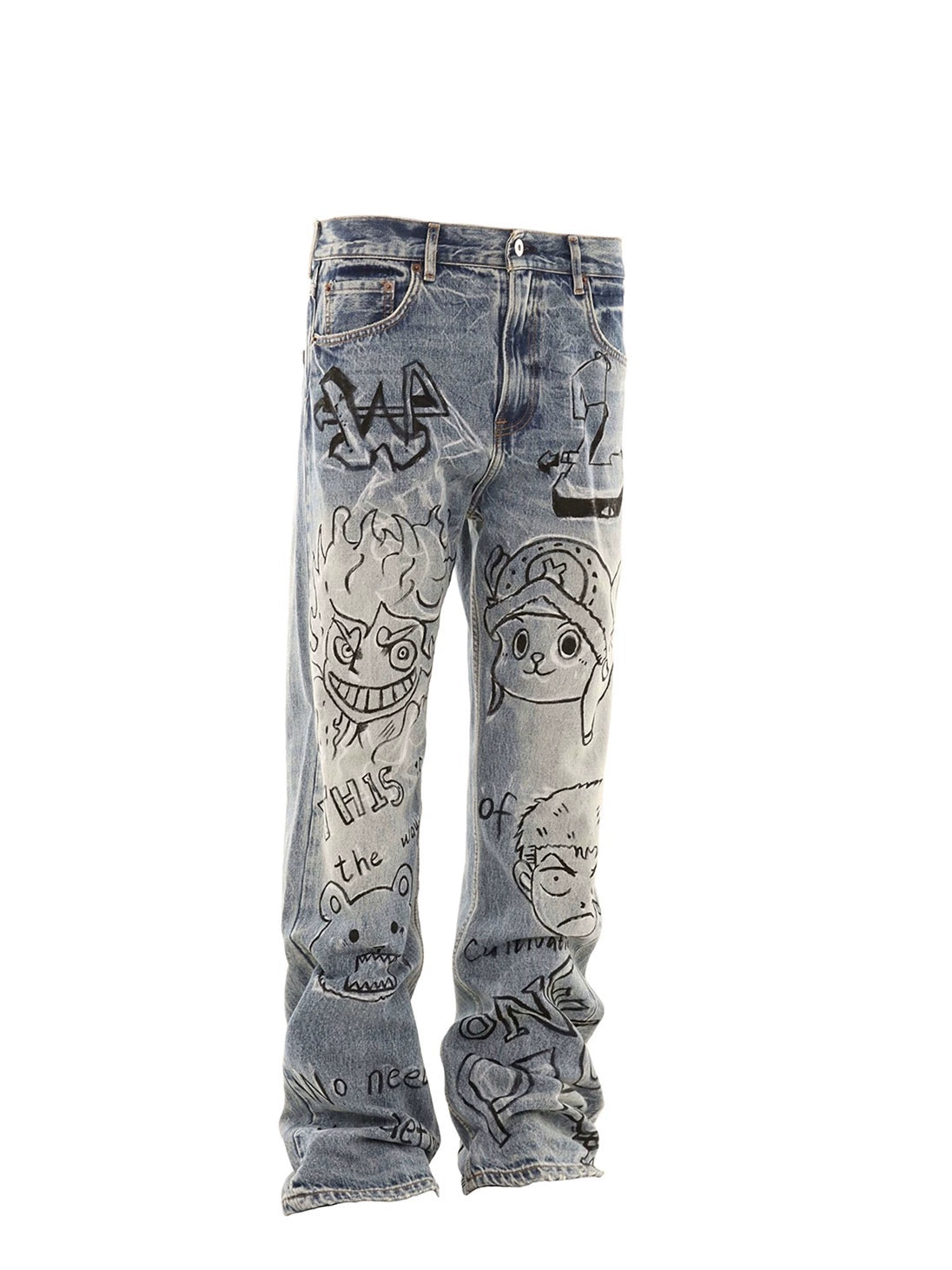 Untold Graffiti Anime Straight-Leg Jeans