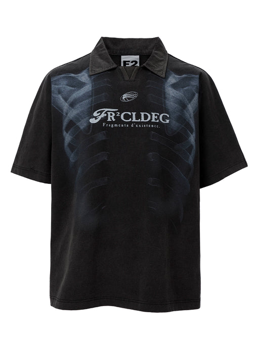 F2Center Heavy Washed Old Polo Shirt