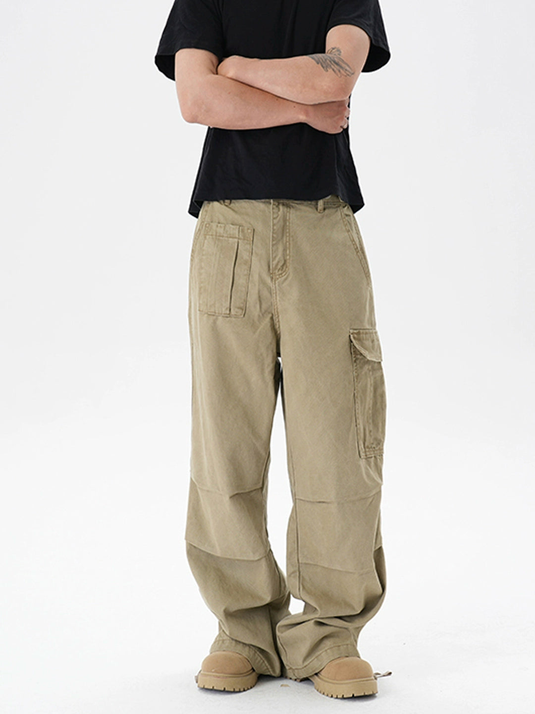 UNTLD Light Wash Distressed Cargo Pants