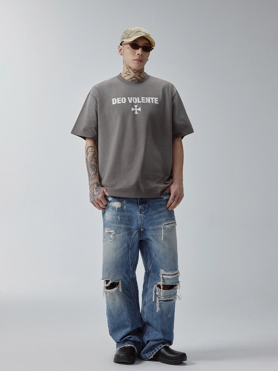 Premium Washed Distressed Denim Jeans