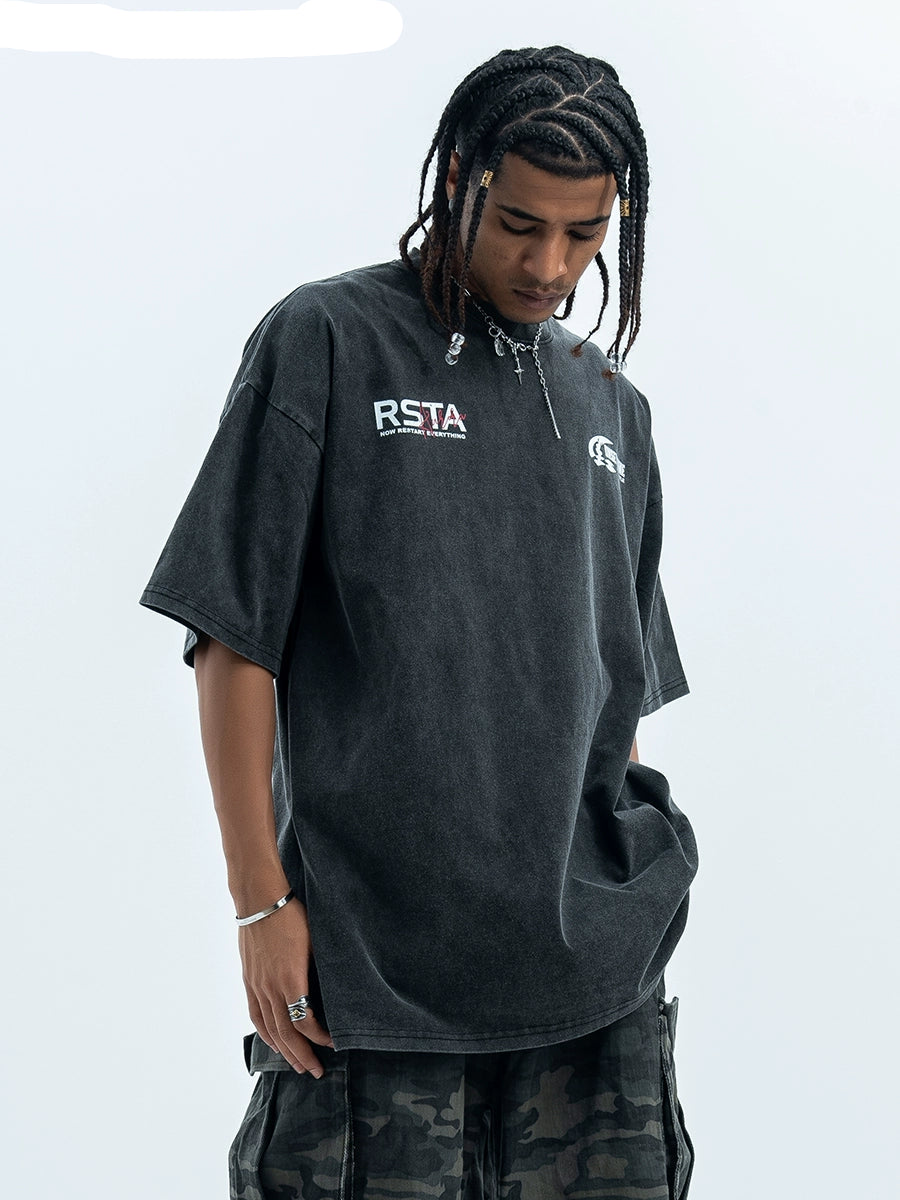Restart All Printed Oversize T-Shirt