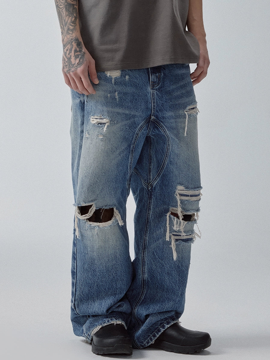 Premium Washed Distressed Denim Jeans