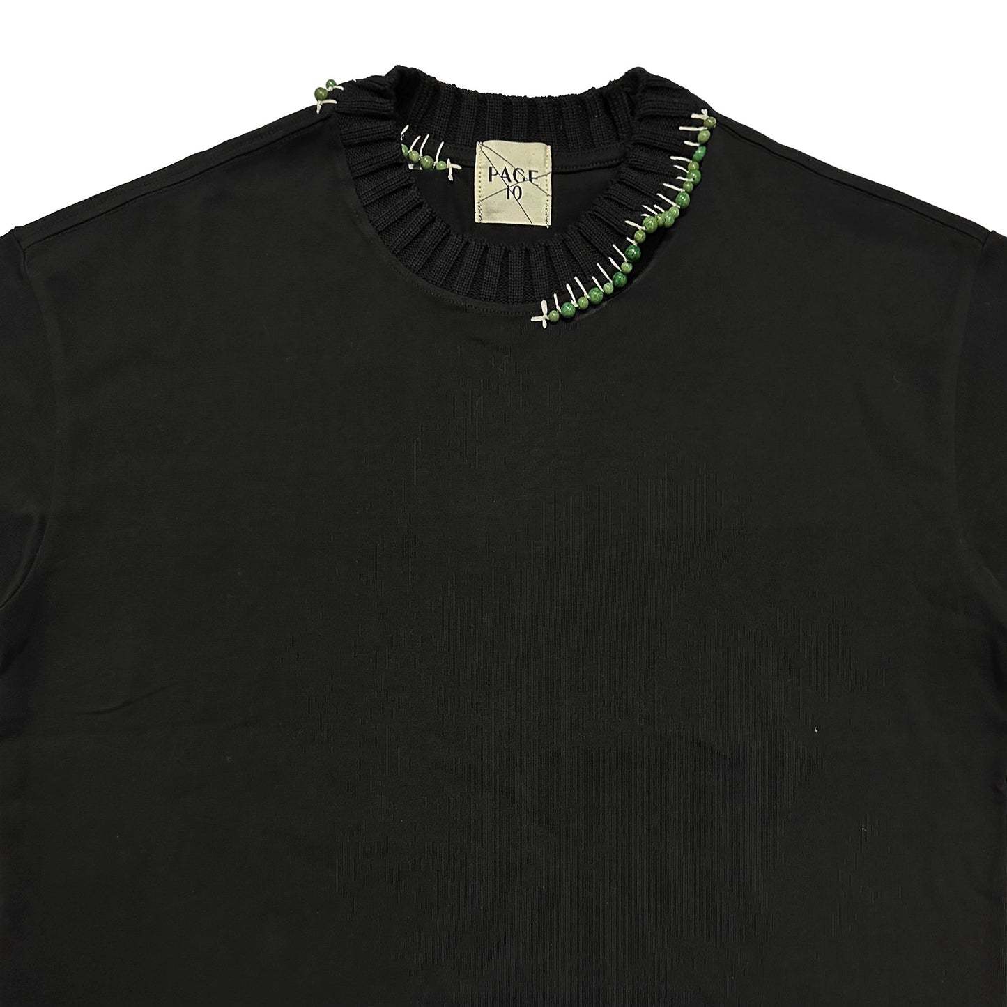 Hand Stitched Wool Collar Top