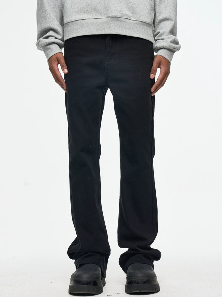 Untold Pure Black Micro Flare Jeans