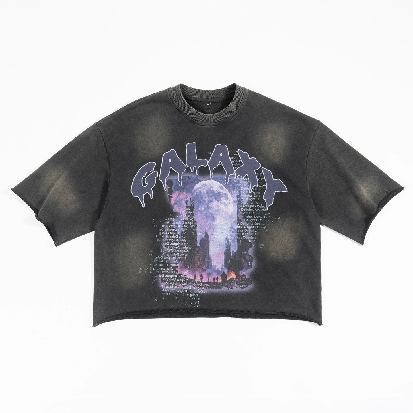 Galaxy Print Distressed Heavyweight T-Shirt