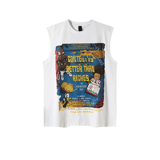 CITYBOY ANIME GRAPHIC PRINTED SLEEVELESS SUMMER TEE