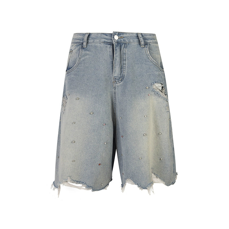 Premium Crystal Stones Denim Shorts