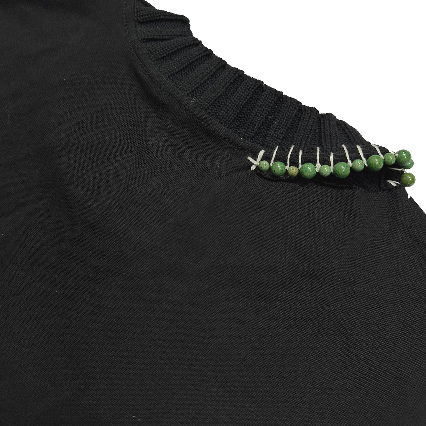 Hand Stitched Wool Collar Top