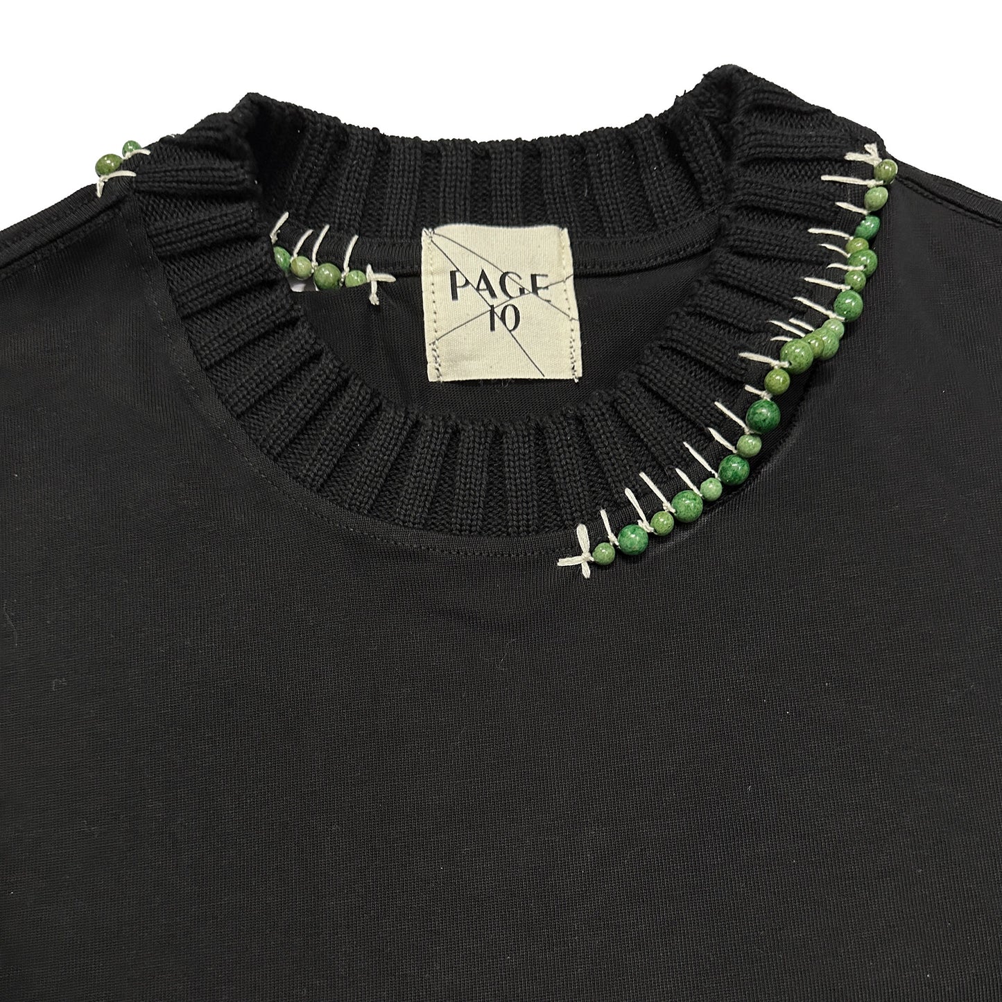 Hand Stitched Wool Collar Top