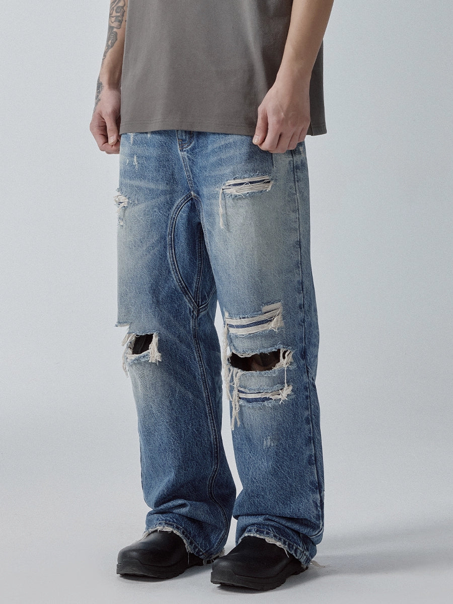 Premium Washed Distressed Denim Jeans