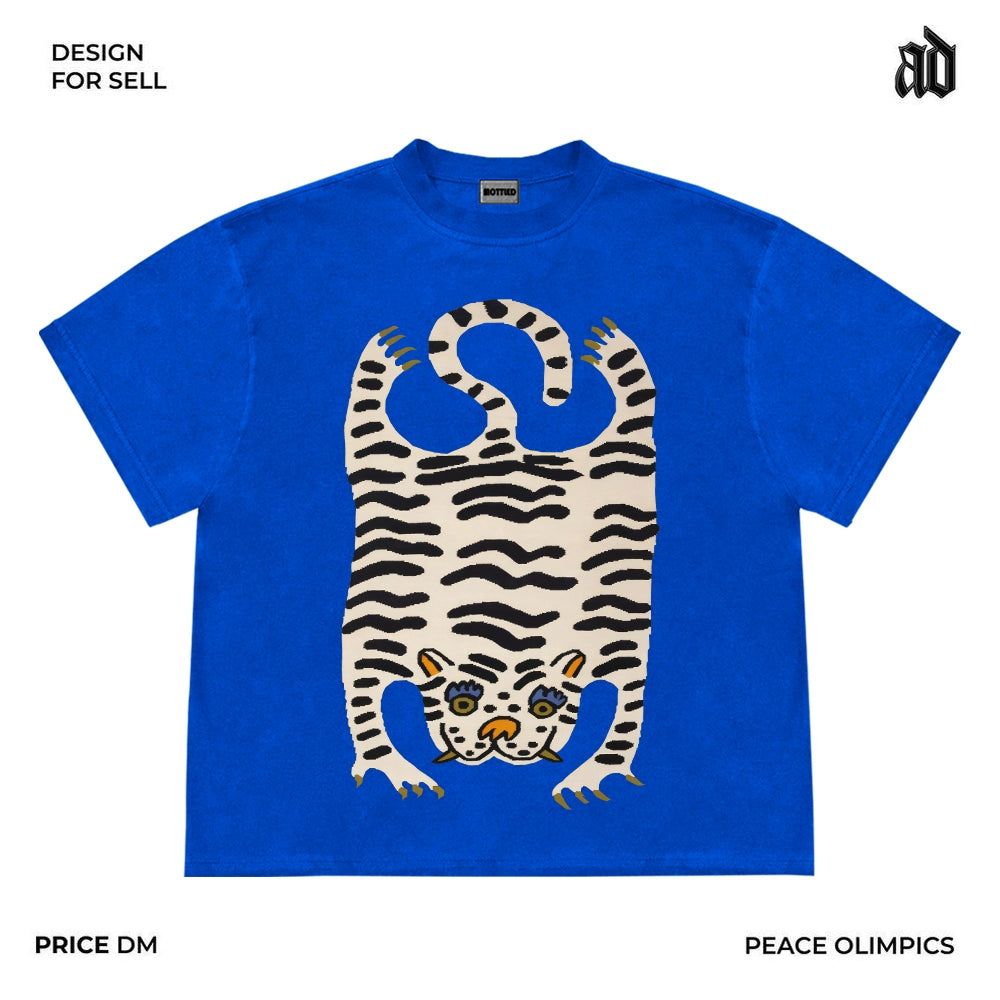Mottled's mottled designer studio, American heavyweight artist series, illustrations, short-sleeved, niche dropped shoulders