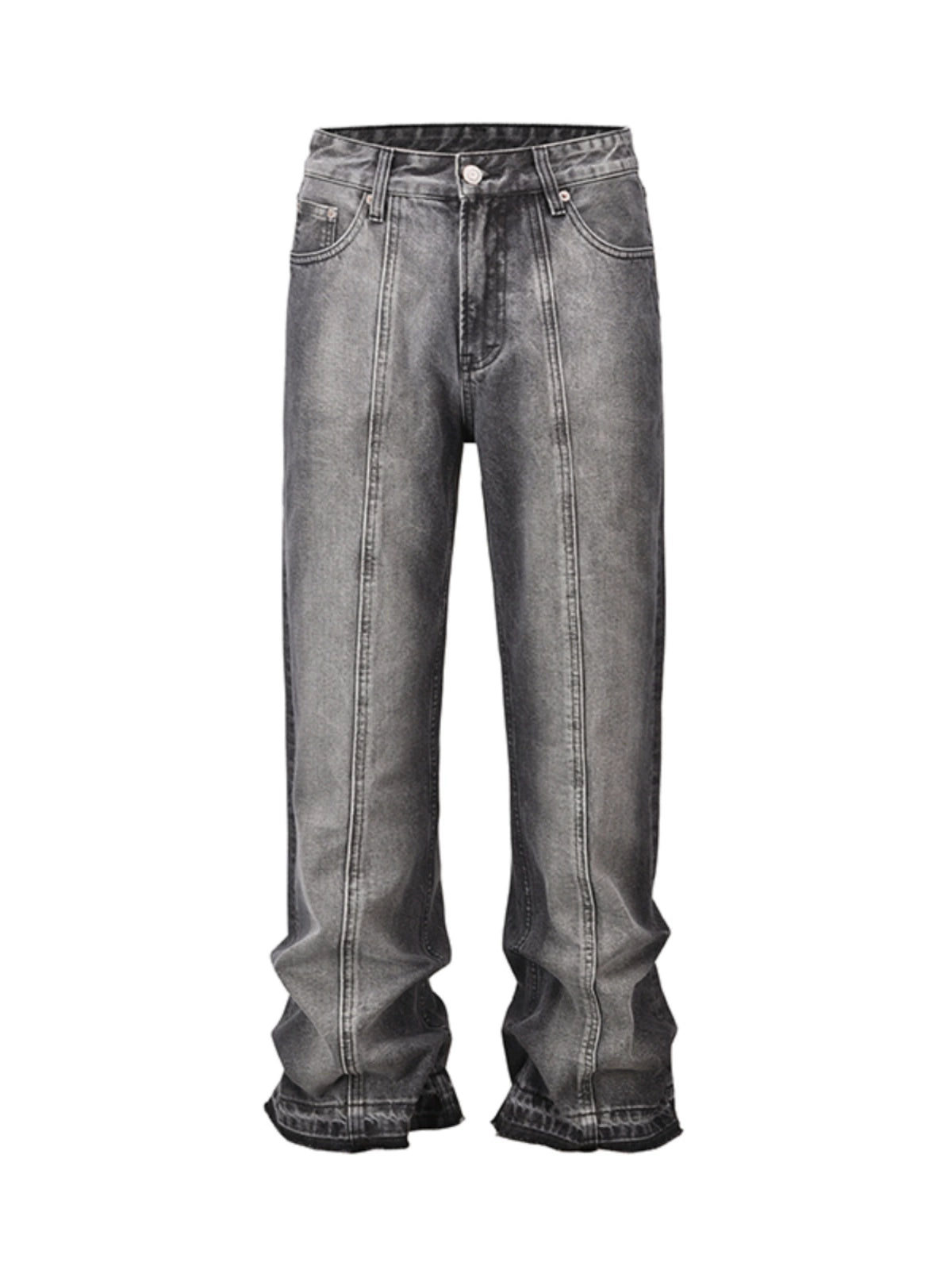 Untold Washed Distressed Flared Jeans