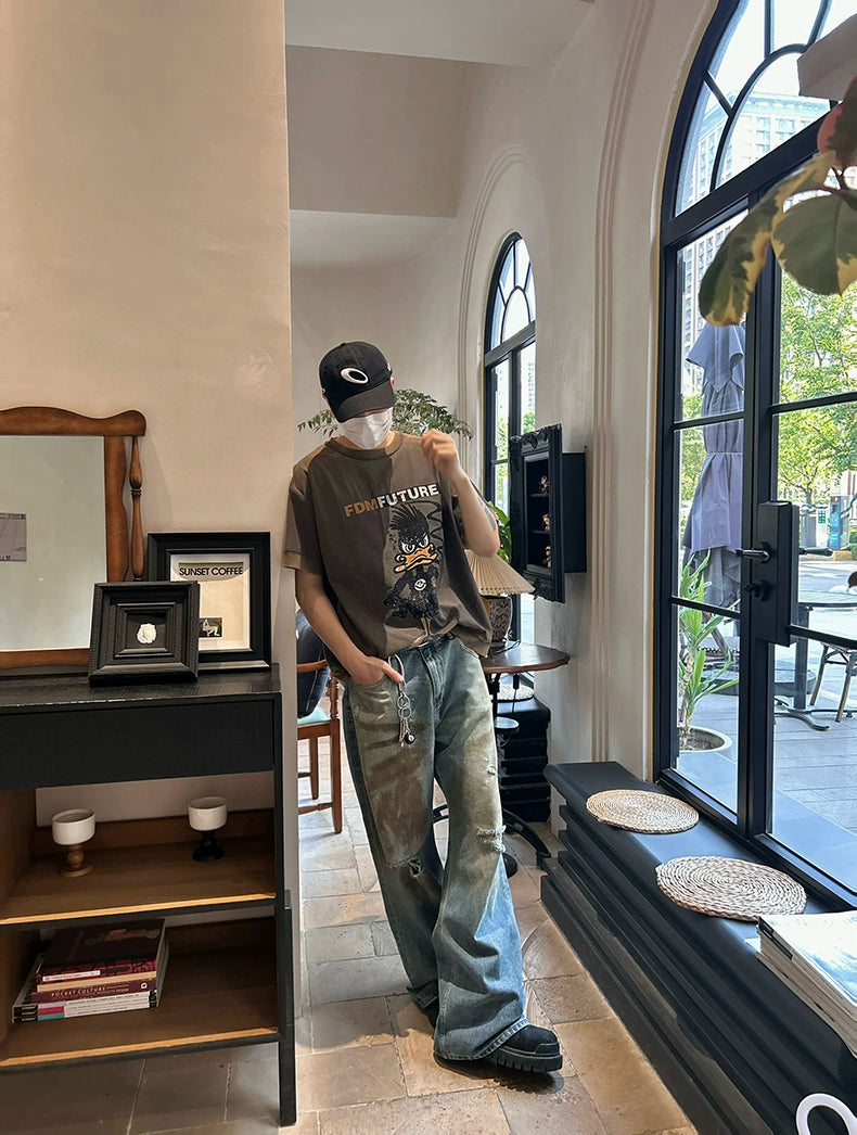 Untold Ripped Mud Bootcut Jeans