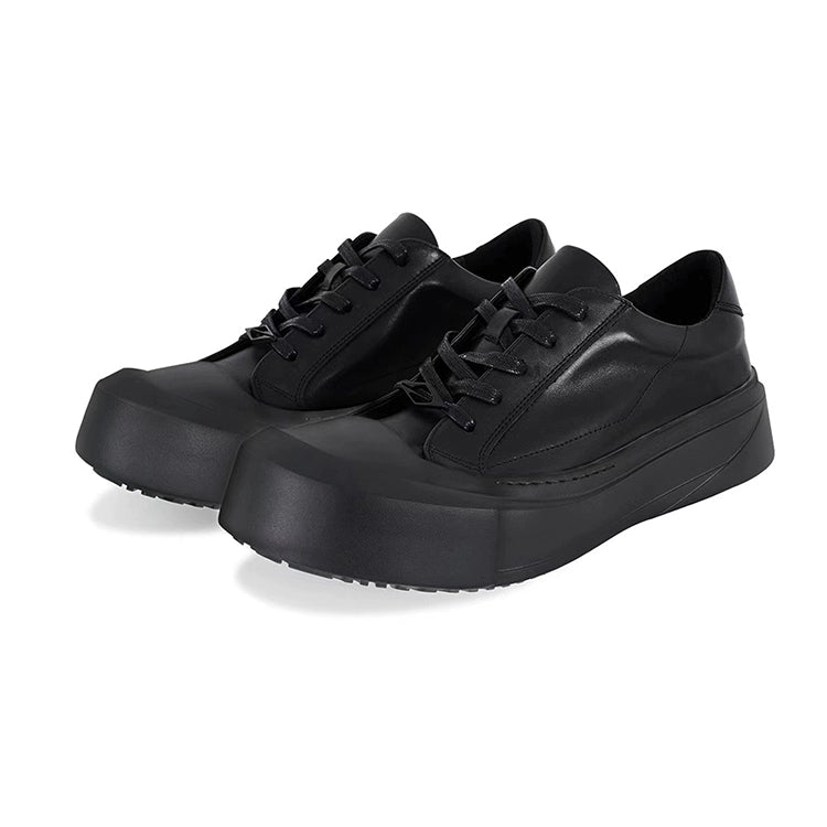 Arc Moon Cowhide Dirty White Board Shoes