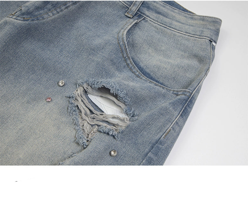 Premium Crystal Stones Denim Shorts