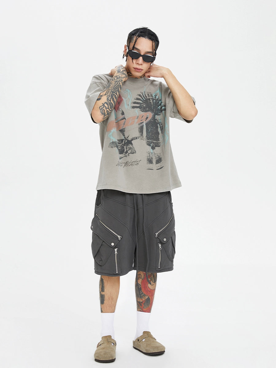 F2CENTER Retro Graphic Print Tee
