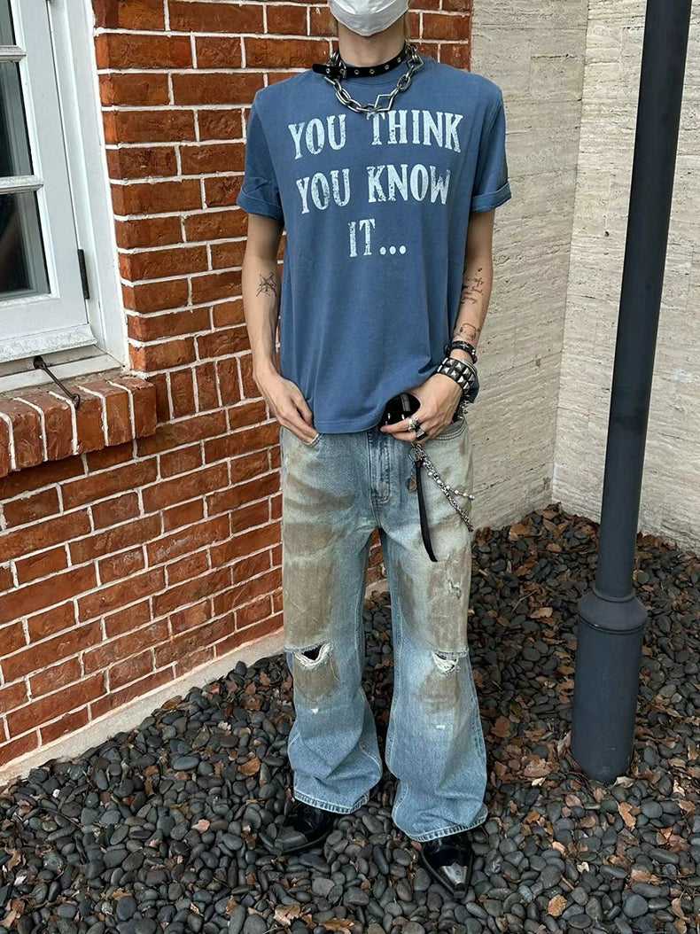 Untold Ripped Mud Bootcut Jeans