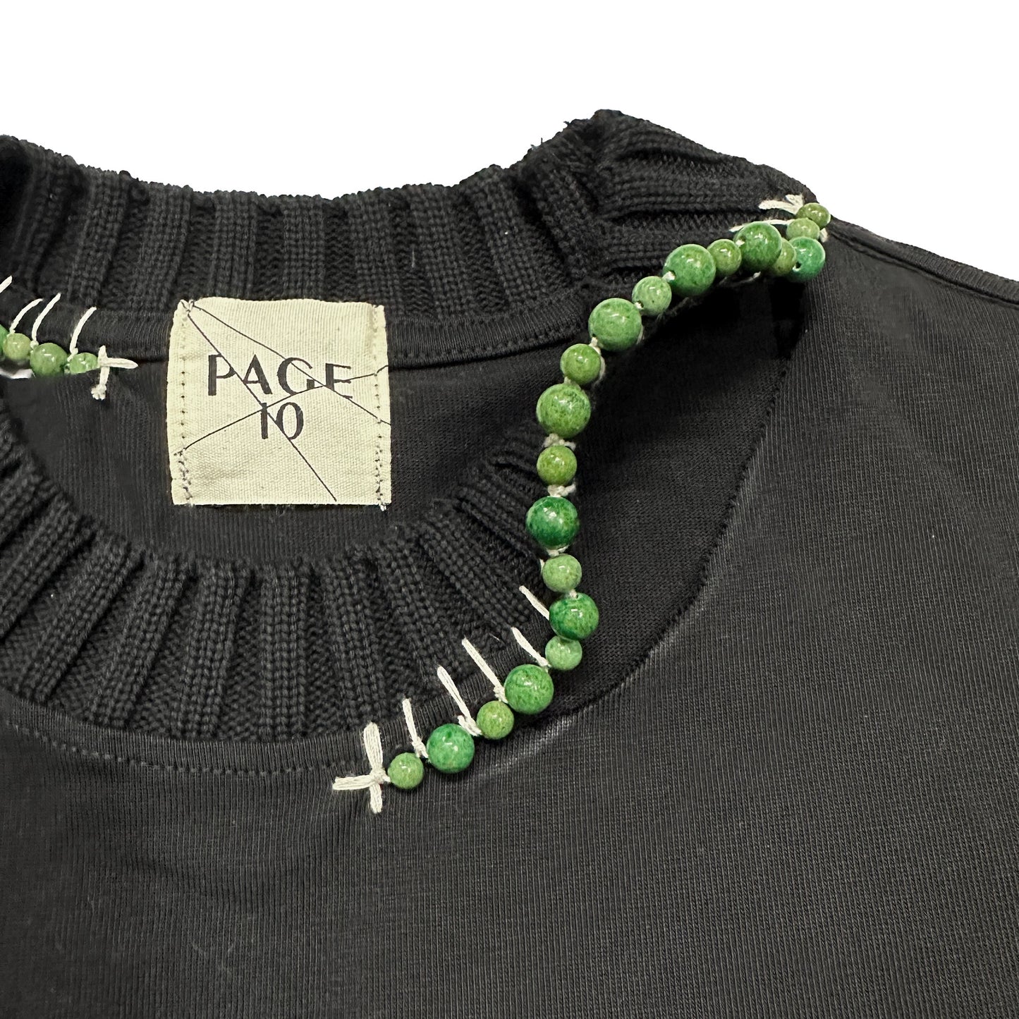 Hand Stitched Wool Collar Top