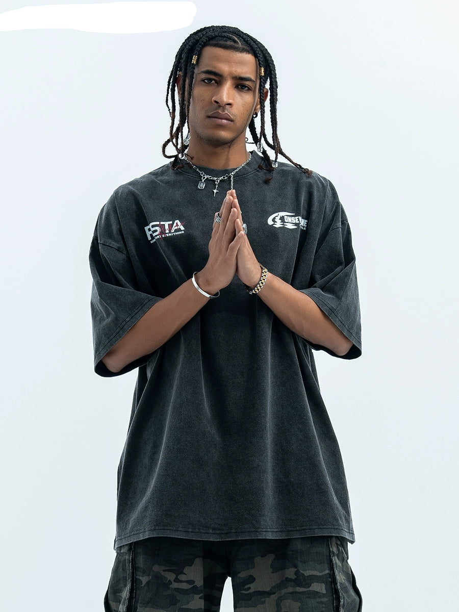 Restart All Printed Oversize T-Shirt