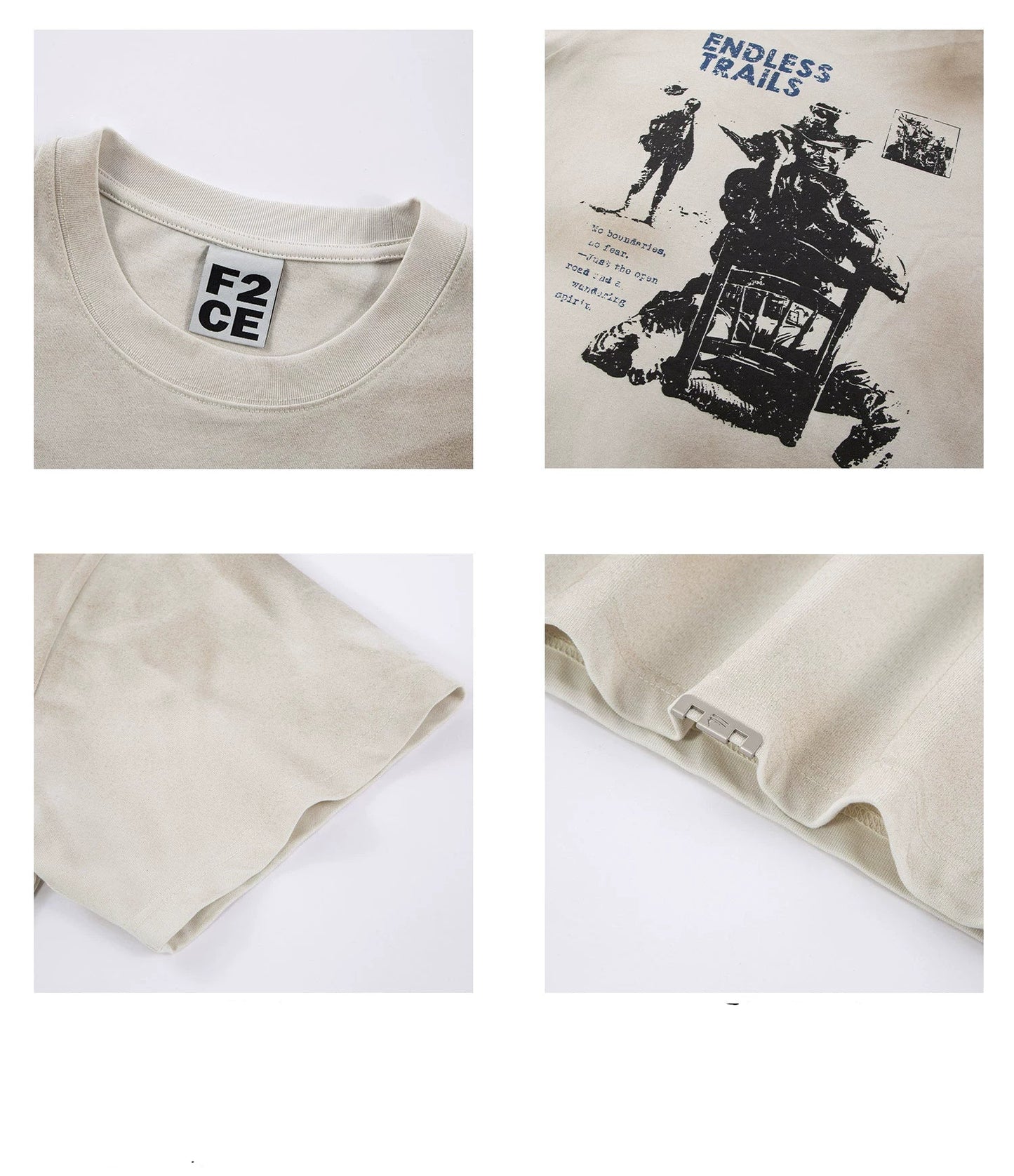 Distressed Mud Dye Printed Tee