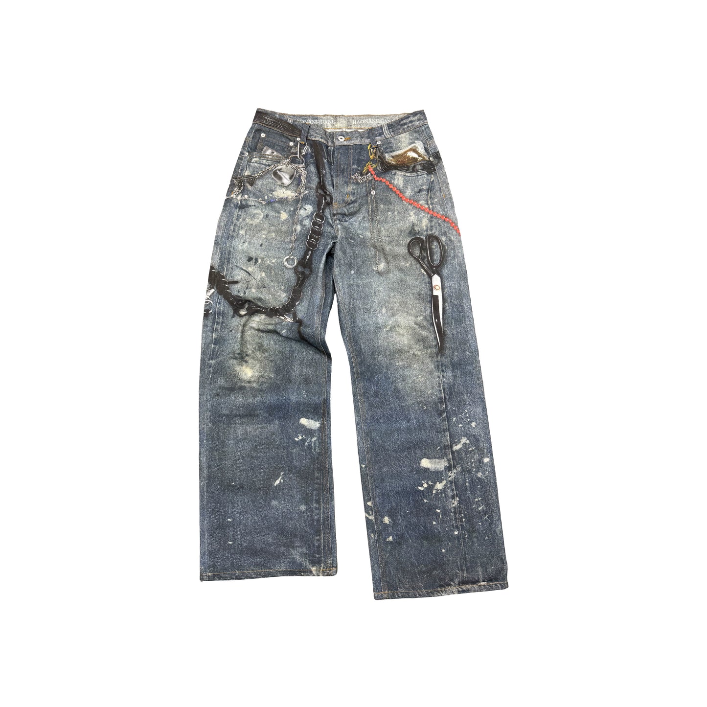 Premium Untold Graffiti Distressed Baggy Jeans