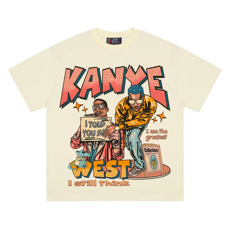 Premium Kanye West Cartoon Print T-Shirt