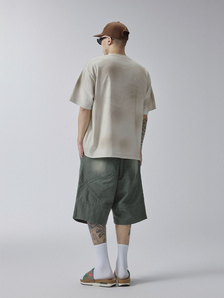 Distressed Mud Dye Printed Tee
