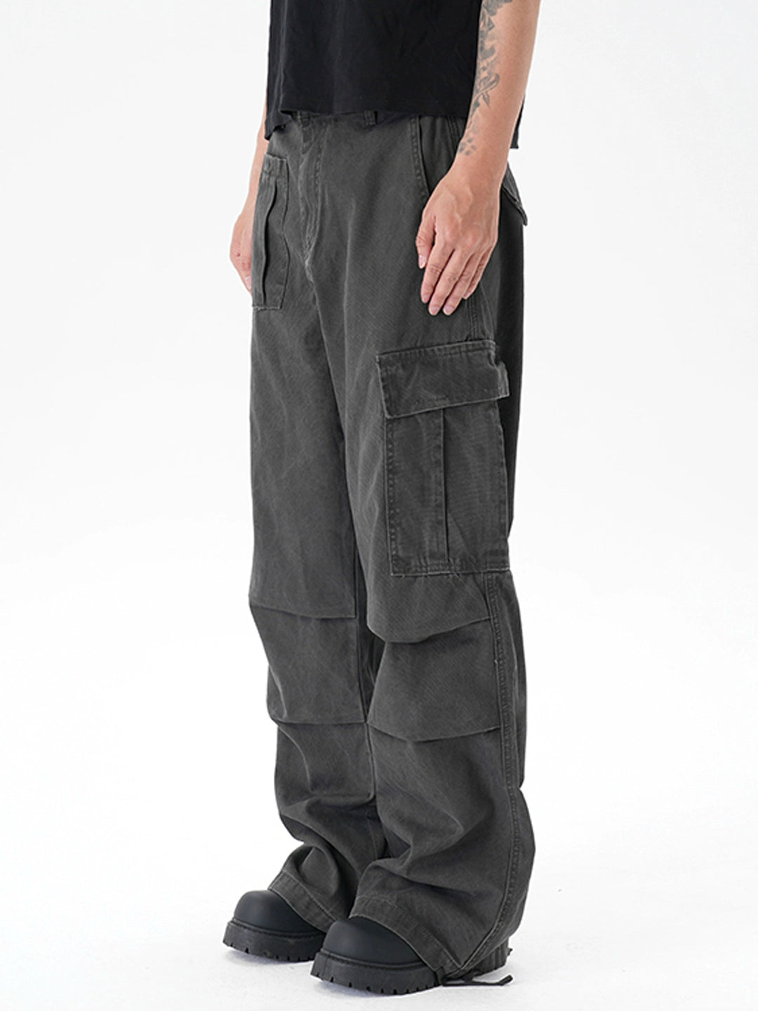 UNTLD Light Wash Distressed Cargo Pants