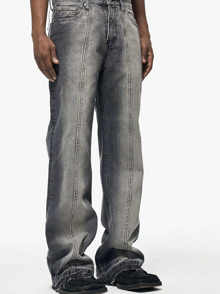 Untold Washed Distressed Flared Jeans