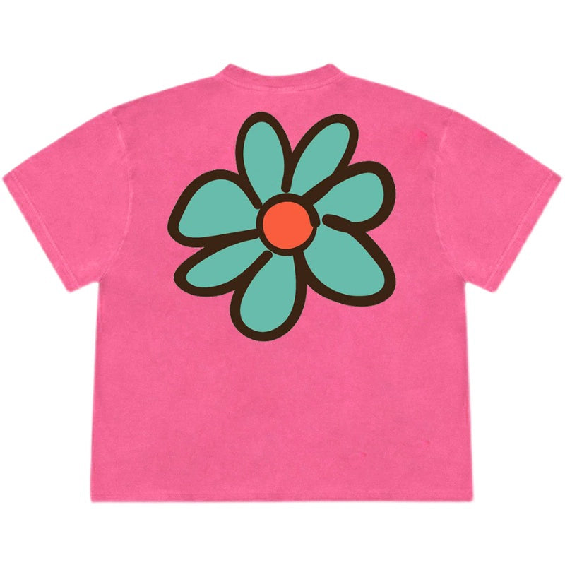 Mottled mottled American retro heavy 250g color niche unique trend fun couple short sleeve