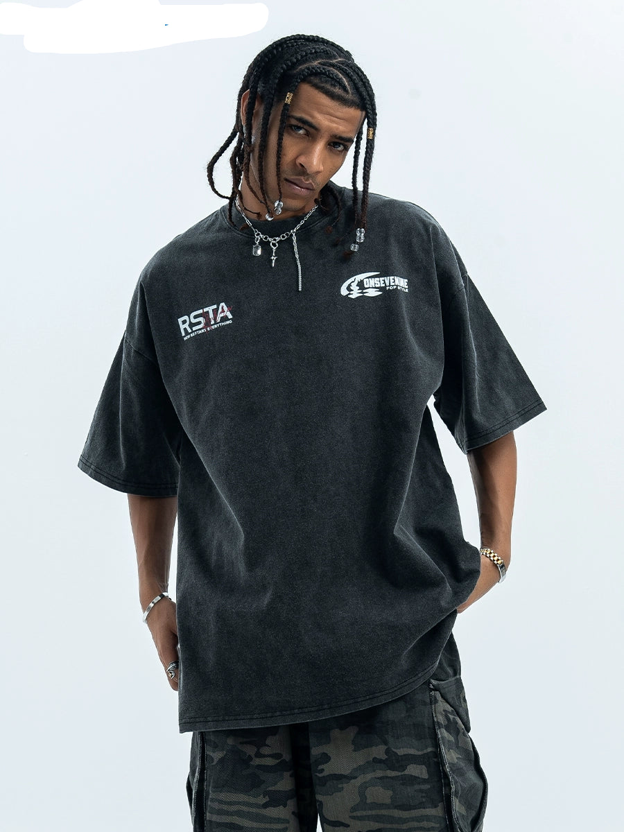 Restart All Printed Oversize T-Shirt