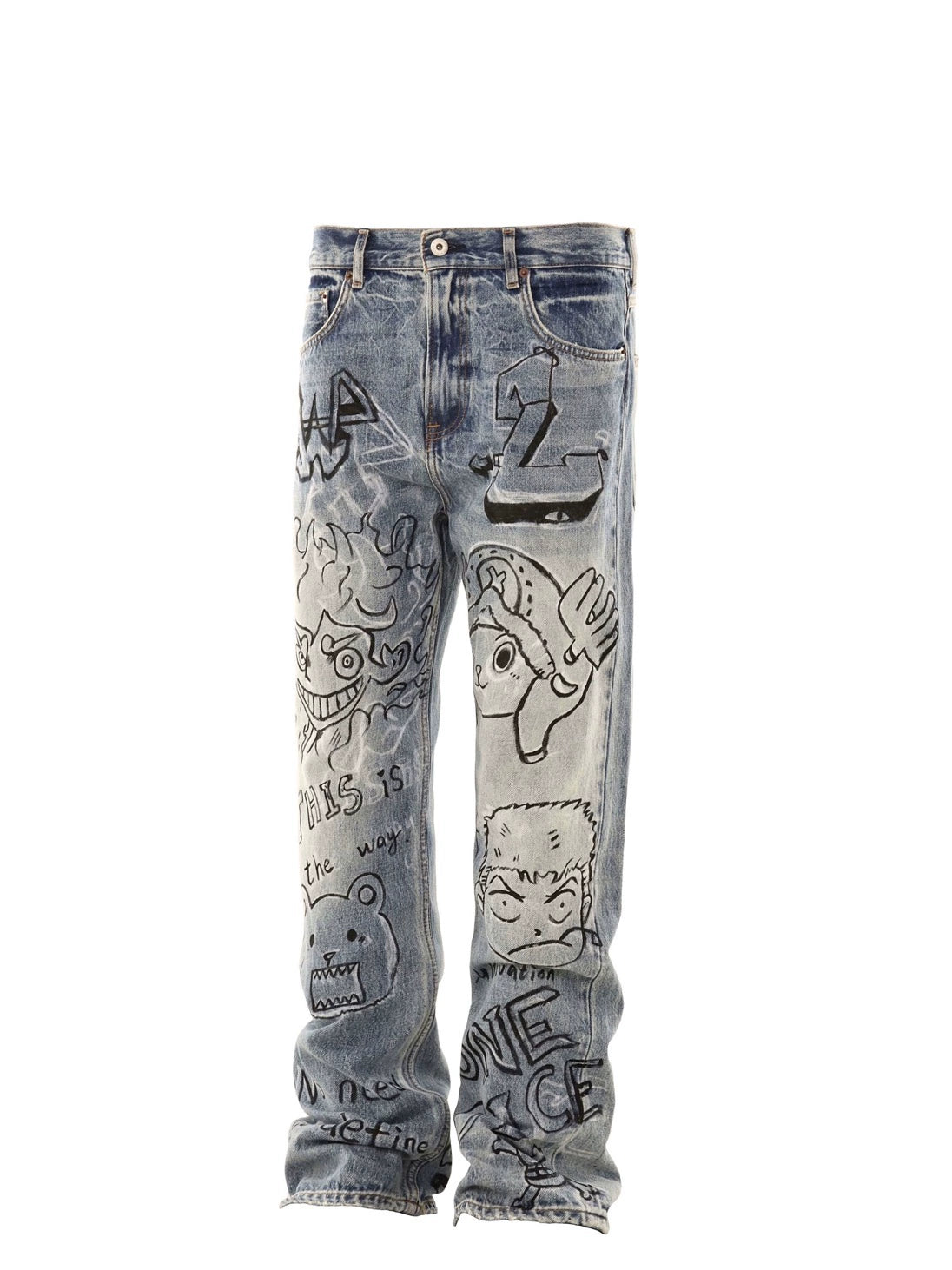 Untold Graffiti Anime Straight-Leg Jeans