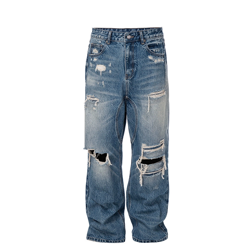 Premium Washed Distressed Denim Jeans