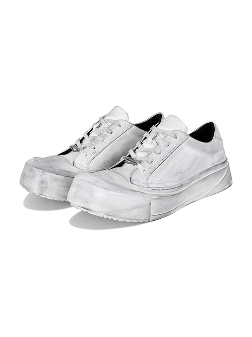 Arc Moon Cowhide Dirty White Board Shoes