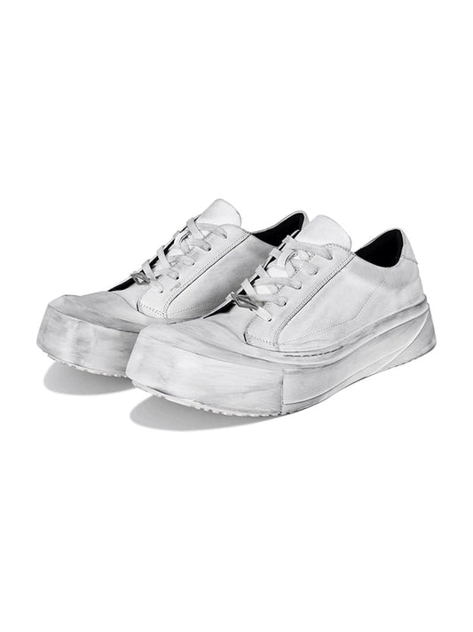 Arc Moon Cowhide Dirty White Board Shoes