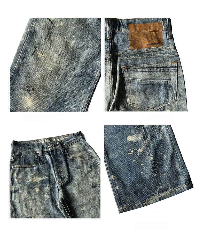 Untold Vintage Digital Splash Bootcut Denim Trousers