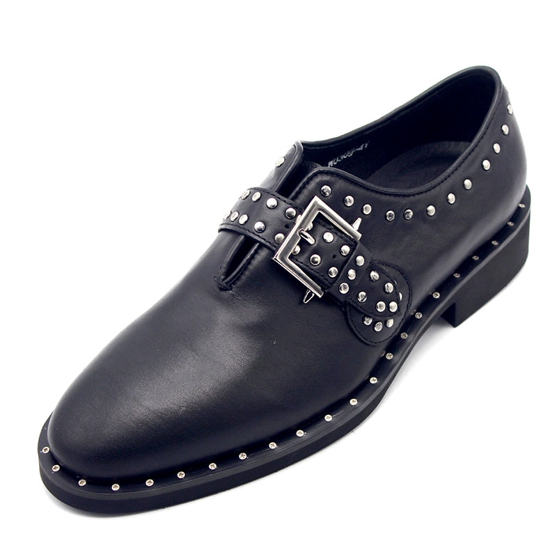 Premium Handmade Leather Nail-Buckle Shoes