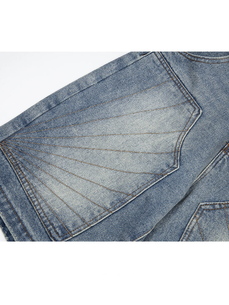 Western Distressed Denim Shorts