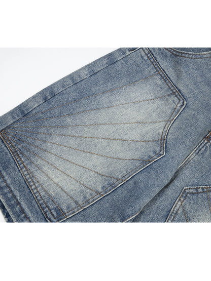 Western Distressed Denim Shorts