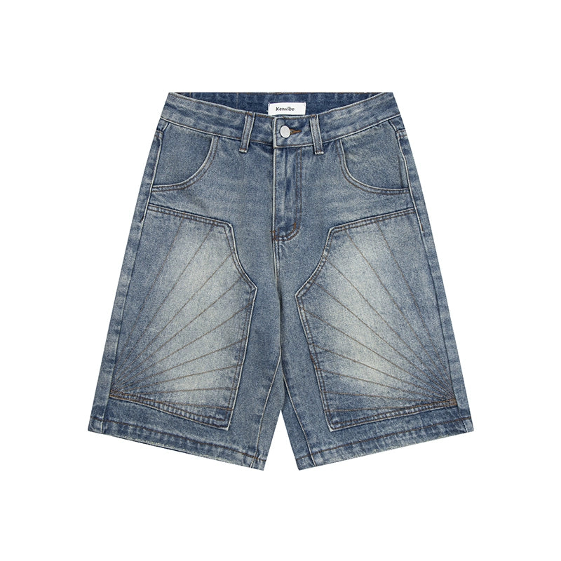 Western Distressed Denim Shorts