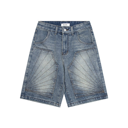 Western Distressed Denim Shorts