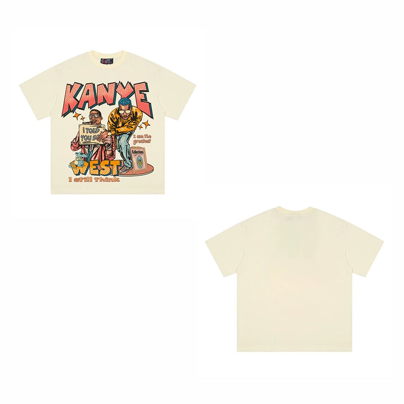 Premium Kanye West Cartoon Print T-Shirt