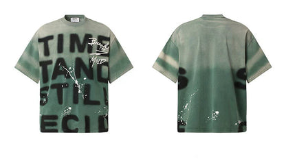 Ink Splash Letter Print T-Shirt