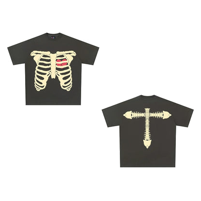 Mourning Bone Spine Skull Vintage T-Shirt