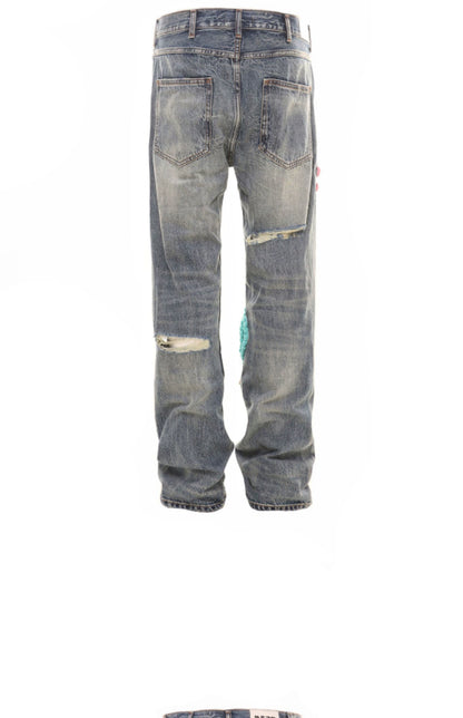 Untold Washed Crochet Embroidered Ripped Jeans